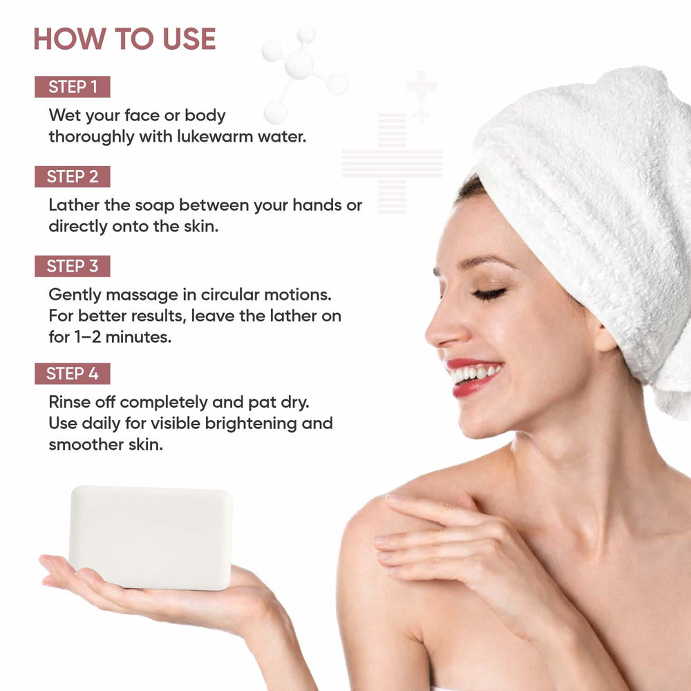 Kojic Acid 1% soap for face and body use to cleanse, brighten, and improve skin tone