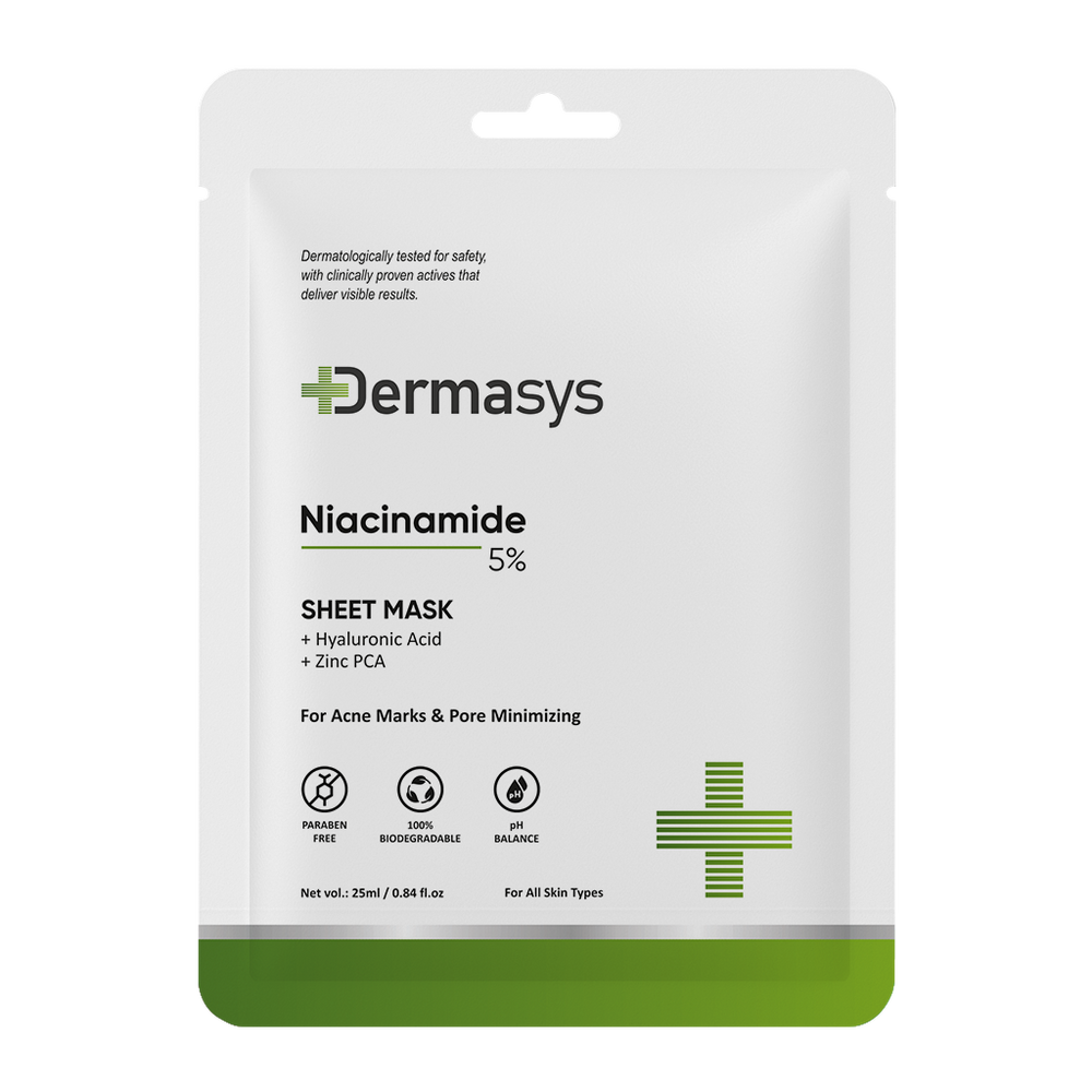 Niacinamide sheet mask for glowing skin and pore refinement