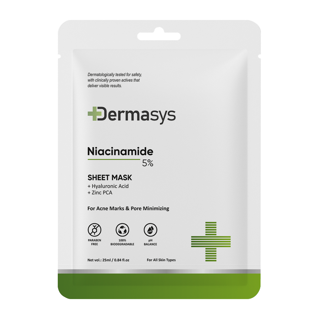 Niacinamide sheet mask for glowing skin and pore refinement