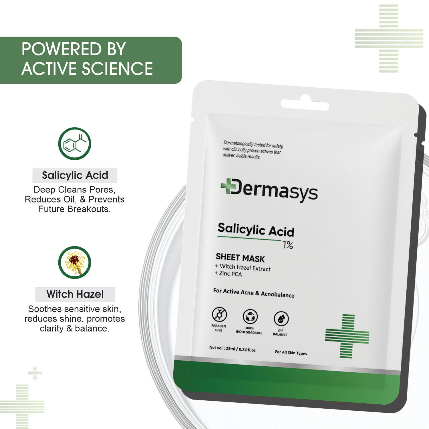 Dermasys BHA Salicylic Sheet Mask serum texture close-up showing formula that helps to refine pores and clarify skin.