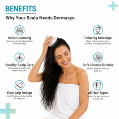 Benefits of scalp massager for dandruff flakes, deep cleansing, soft bristles and all hair types