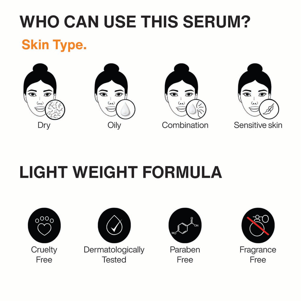 Vitamin C serum suitable for oily skin and dry skin with lightweight texture