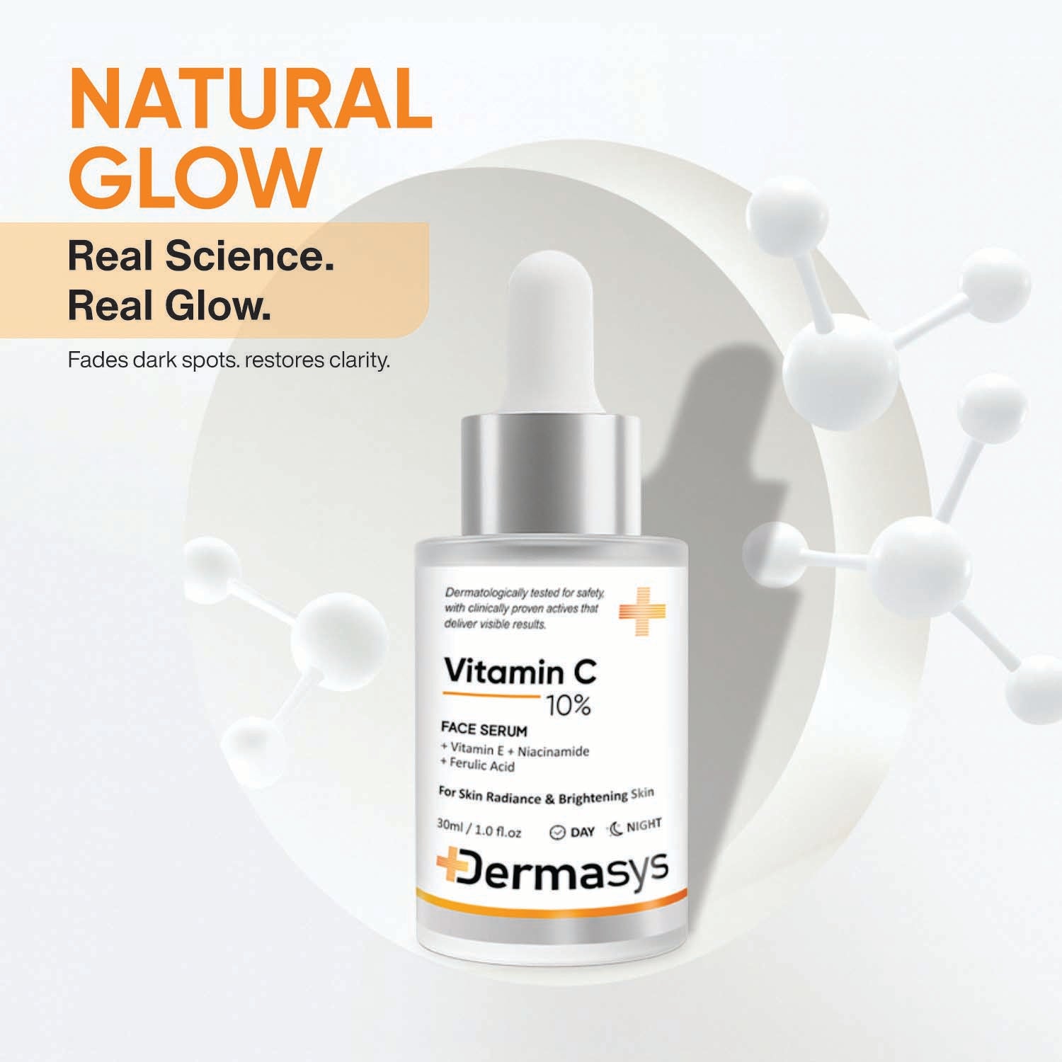 10% vitamin C face serum by Dermasys for glowing, even-toned skin